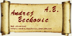Andrej Bećković vizit kartica